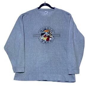 Warner Brothers Studio Pullover Sweater Men's XL Grey Donald Duck Bugs Bunny